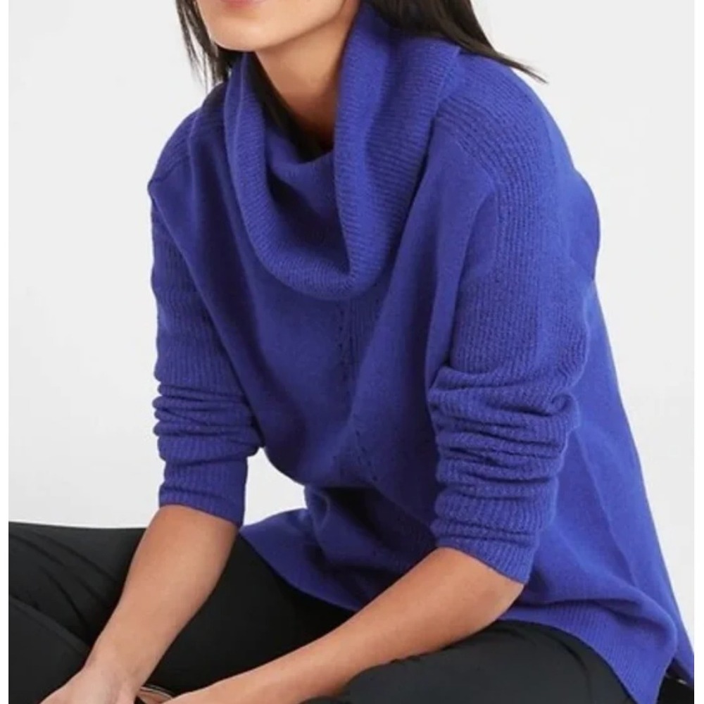 Jones New York Collection 100% Cashmere Turtleneck Sweater Purple Size M